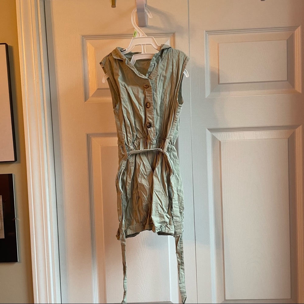 Girls sage green summer romper size 4/5